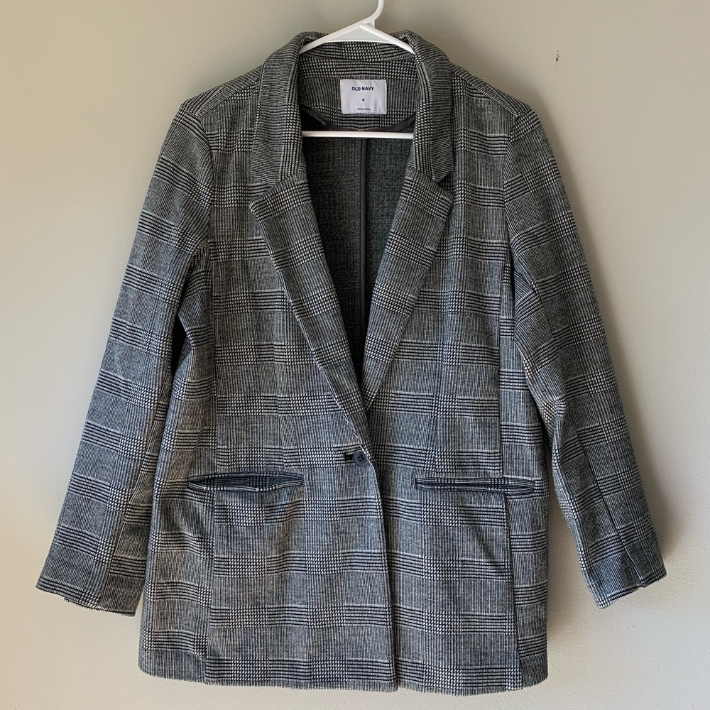 Old Navy Houndstooth Boyfriend Blazer